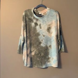 EUC Cherish tie dye curved hem top Size L